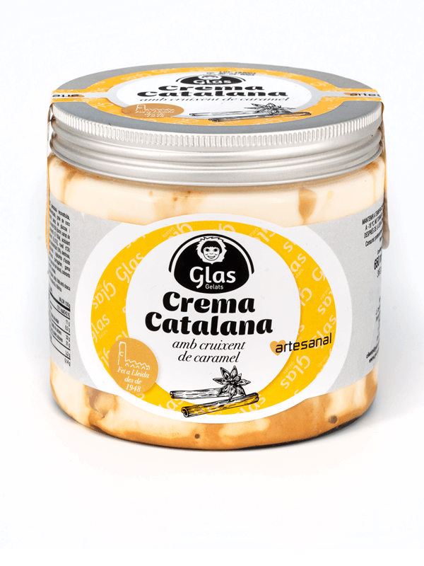 Bote de helado de Crema Catalana con crujiente de caramelo