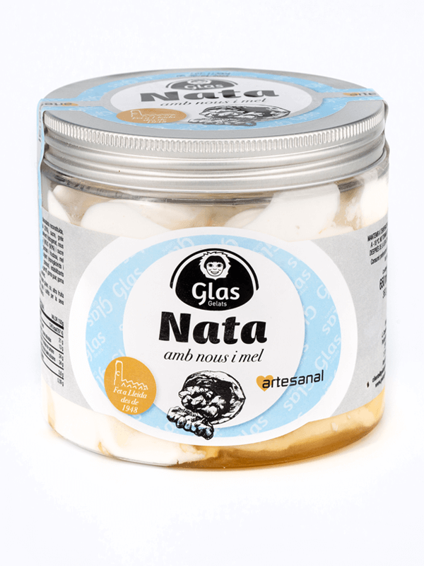 Bote de helado de Nata con nueces caramelizadas y miel