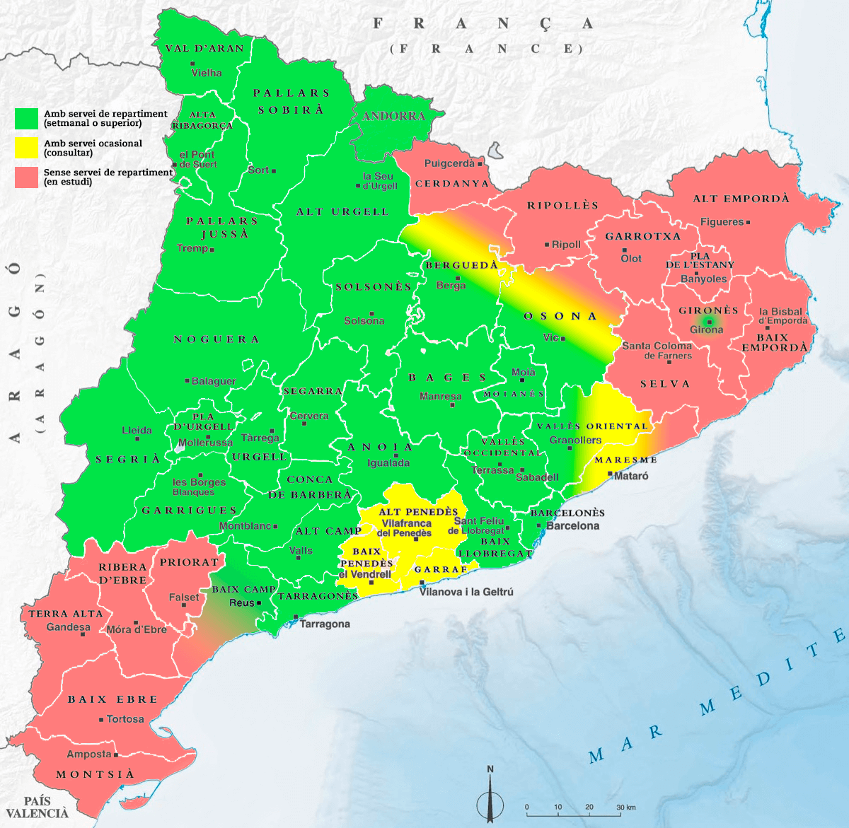 Gelats Glas: Mapa servei a domicili